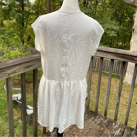 Rieley‎ Collection Women's Embroidered Mini Dress Large White Boho Cottagecore - Picture 3 of 5